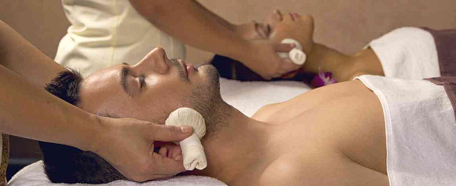 СПА программа «Массаж для лица и головы травяными мешочками»