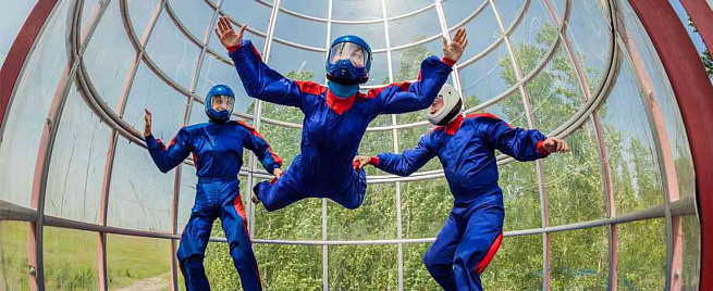 Затяжной полет в аэротрубе для двоих (10 минут)